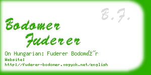 bodomer fuderer business card